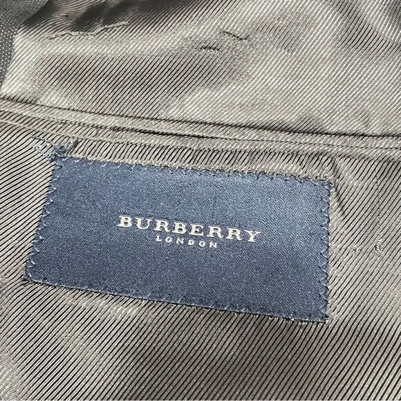 Burberry Windowpane Check Wool Blazer‎ Sports Coat 2 Button Mens 42L - Picture 8 of 9